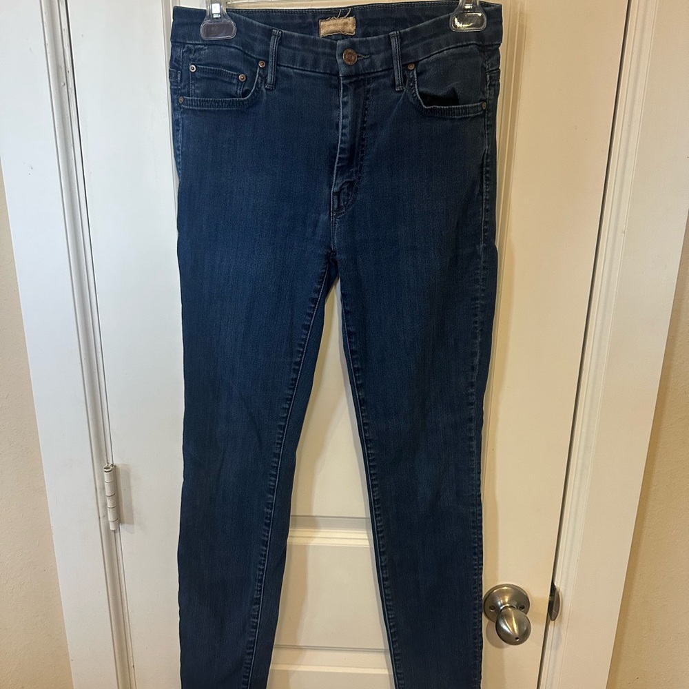 MOTHER Dark Blue Skinny Jeans Size 27